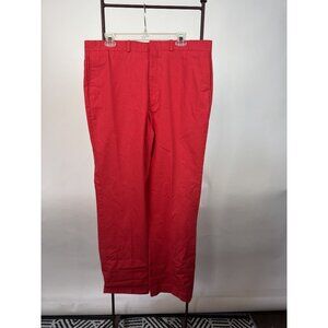 Vintage Wm. F. Taub Red Cotton-Poly Blend Pants Made In USA Classic Fit Mens Wea